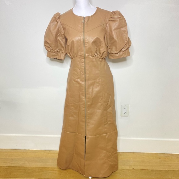 BRAND NEW Faux Leather Zippered MIDI Dress - Picture 7 of 7